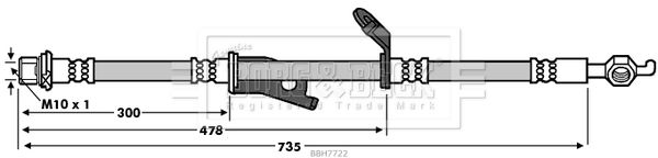 BORG & BECK stabdžių žarnelė BBH7722